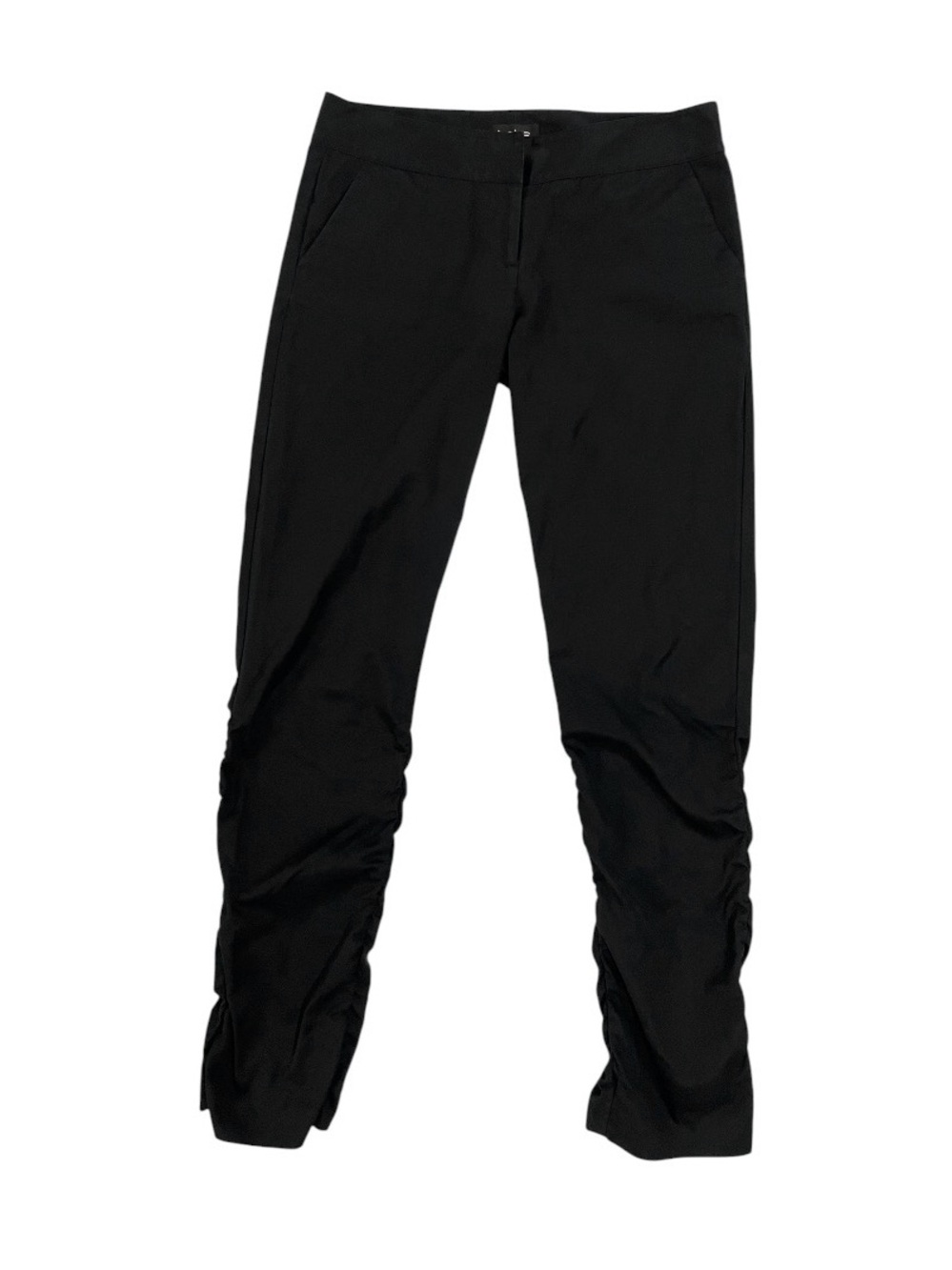Bebe black ruched mid-rise pants